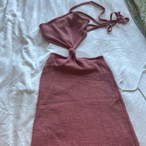 Cult Gaia pink knot dress long